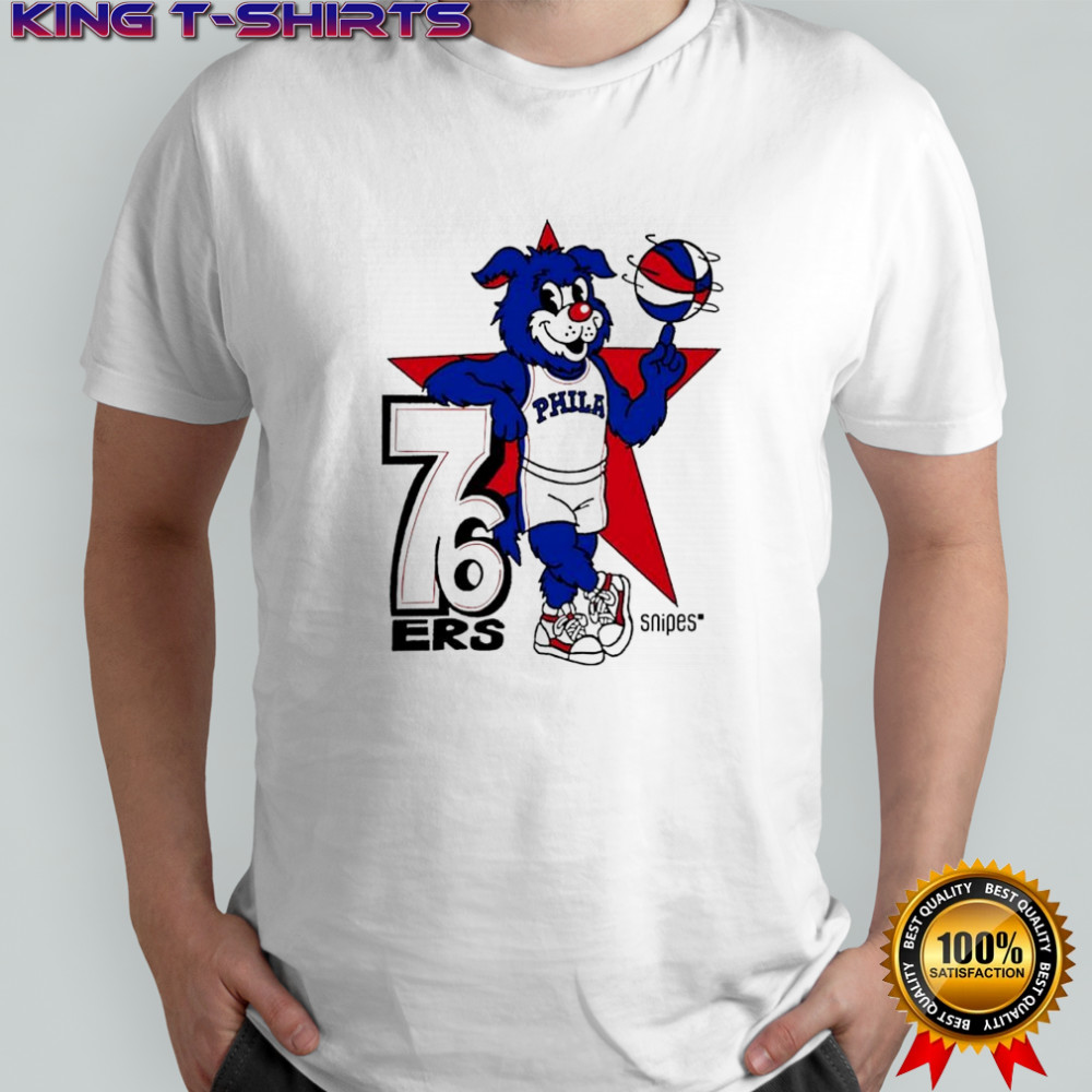 Philadelphia 76ers Snipes Franklin the Dog mascot shirt