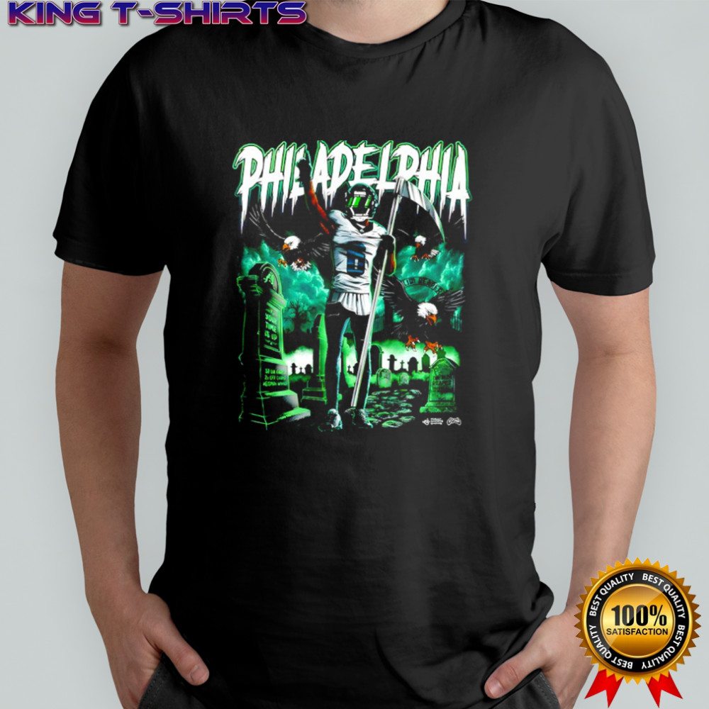 Philadelphia Eagles Slim Reaper Graveyard Shirt