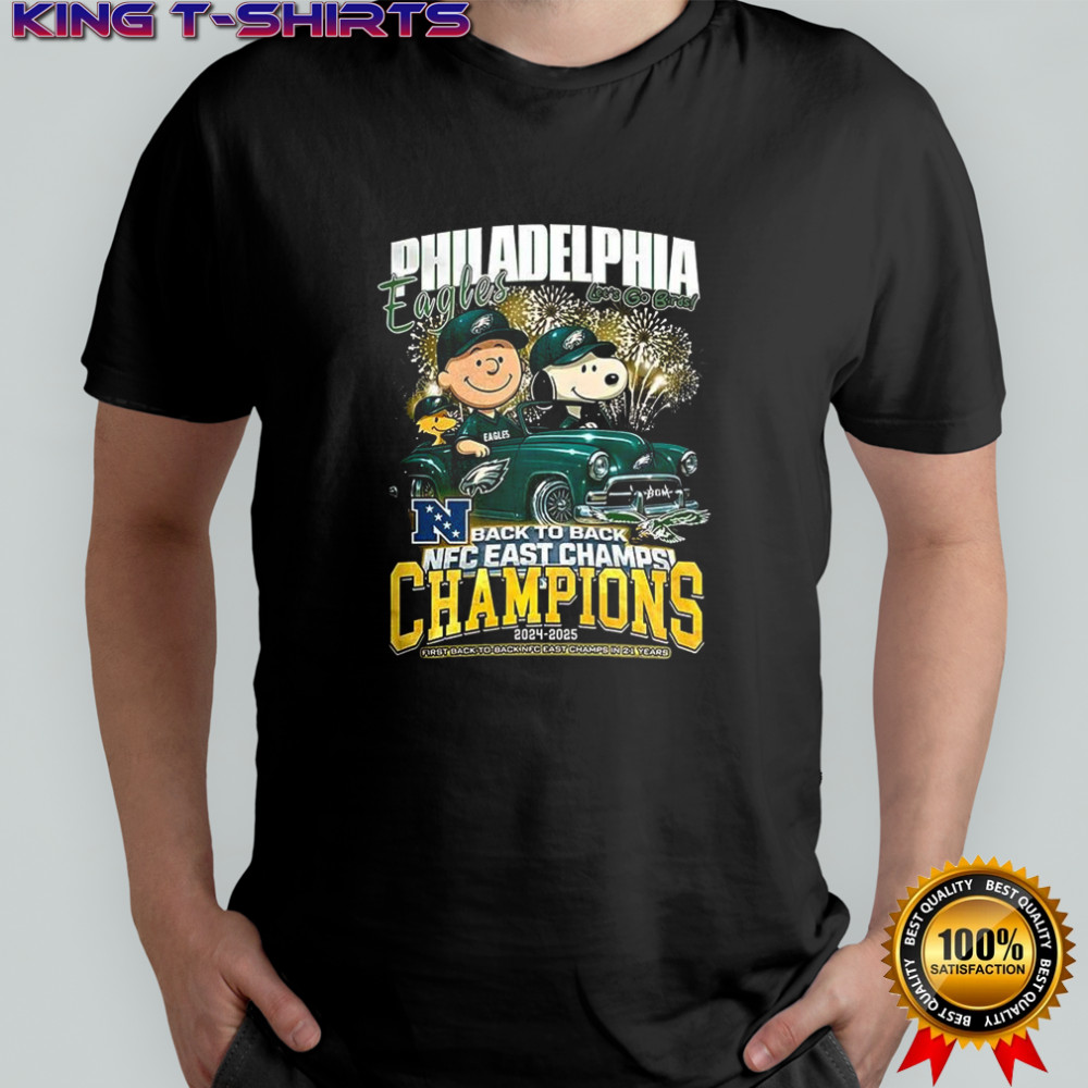 Philadelphia Eagles X Snoopy Peanuts back to back NFC East Division 2025 Champions shirt
