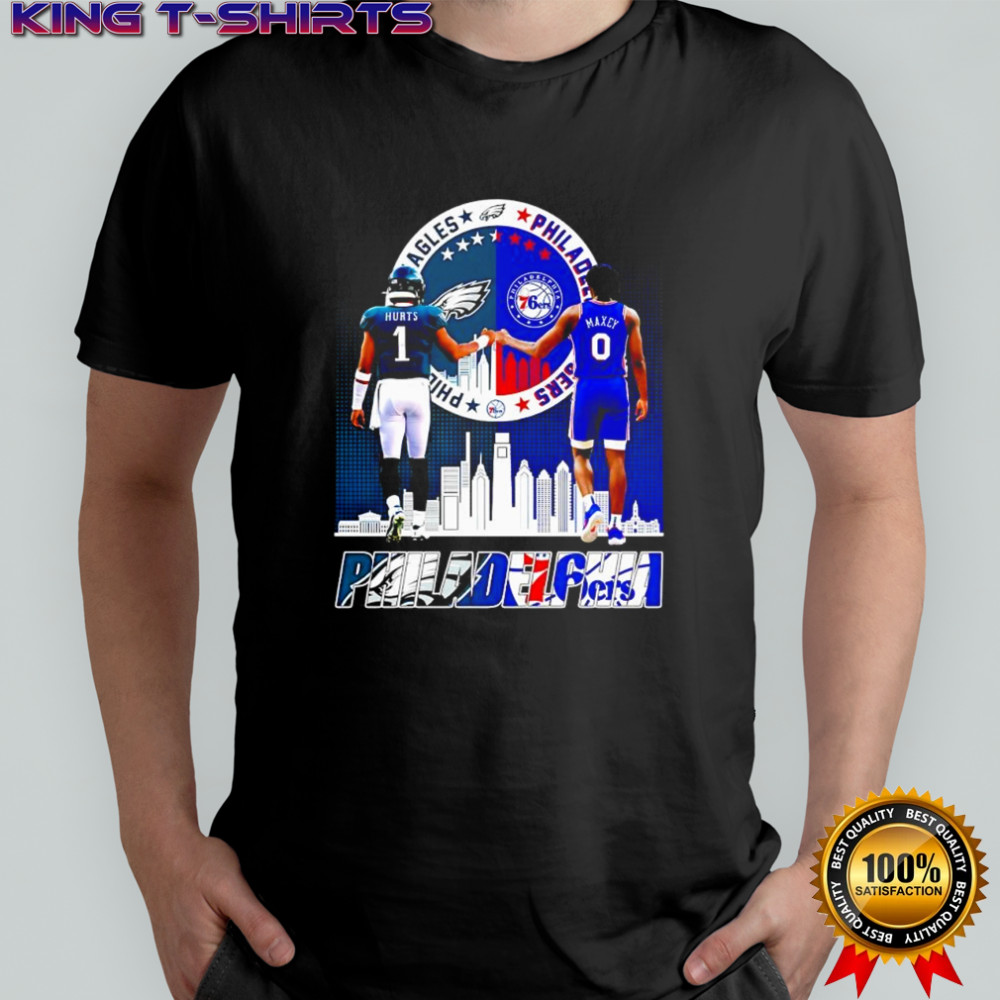 Philadelphia sports Eagles vs 76ers quarterback Jalen Hurts vs Tyrese Maxey shirt
