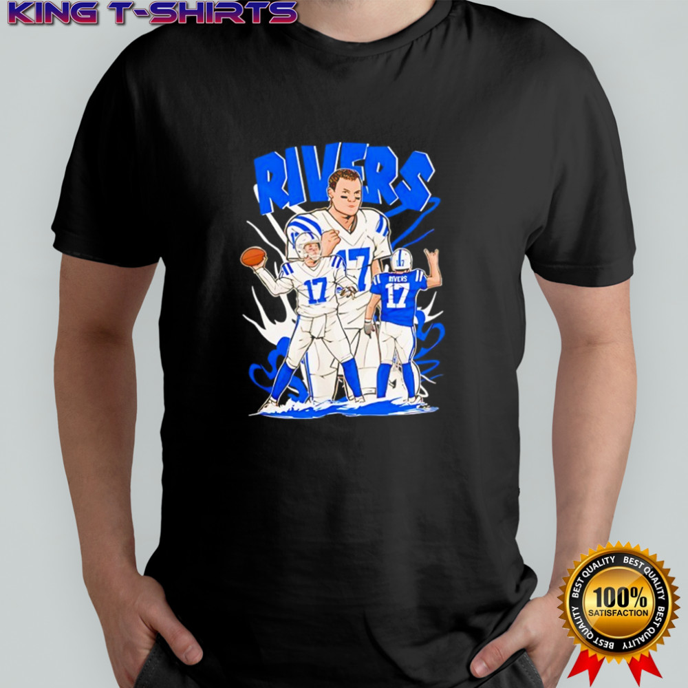 Philip Rivers 17 Indianapolis Colts football cartoon shirt