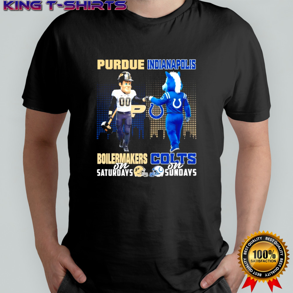 Purdue Boilermakers on Saturdays x Indianapolis Colts on Sundays Mascot shirt