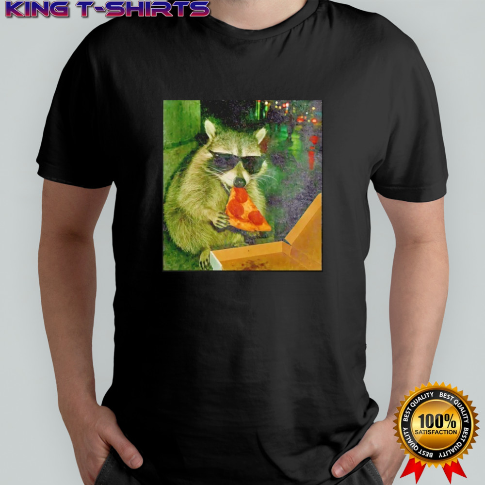 Raccoon Eating Pizza Funny shirt