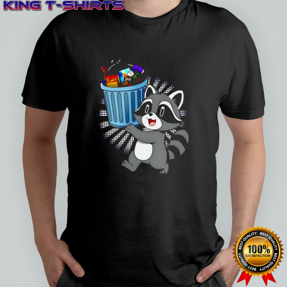 Raccoon with Trash graphic shirt