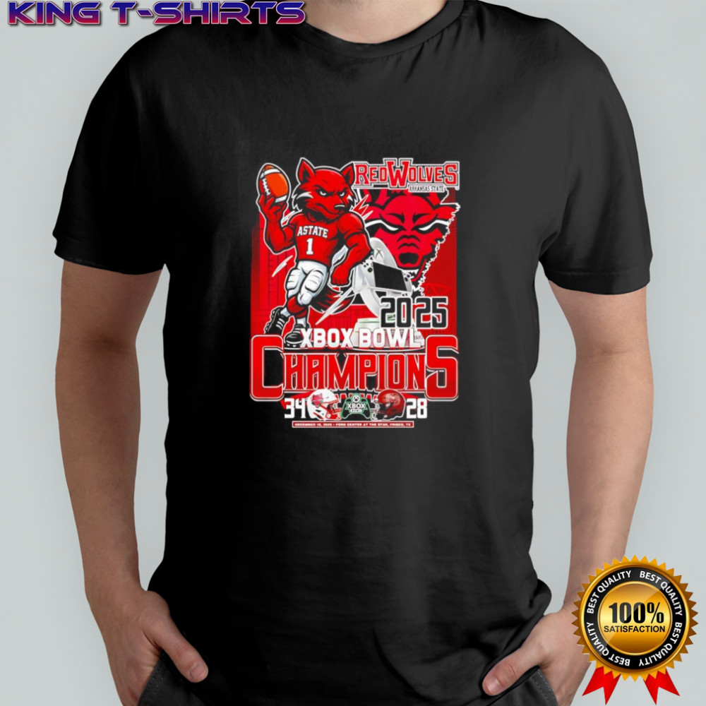 Red Wolves 2025 Xbox Bowl Champions Mascot Shirt