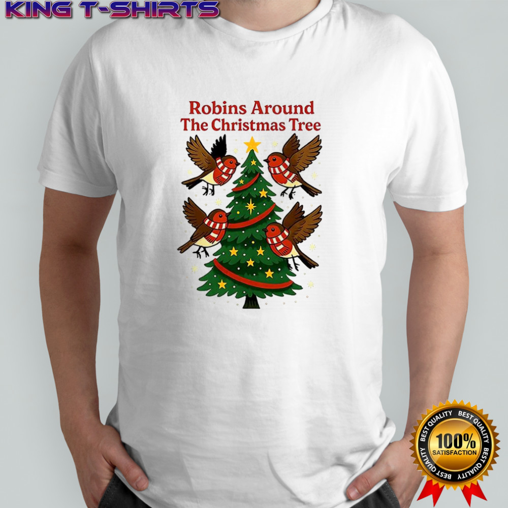 Robins around the Christmas tree Cheltenham town shirt