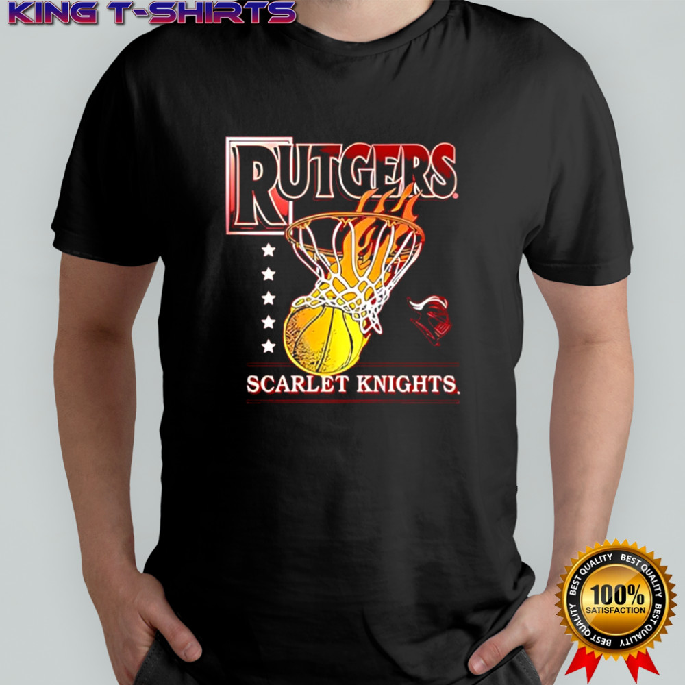 Rutgers Scarlet Knights Basketball Hoops logo shirt