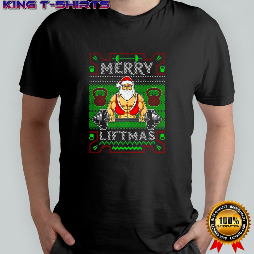 Santa Merry Liftmas Strength Christmas shirt