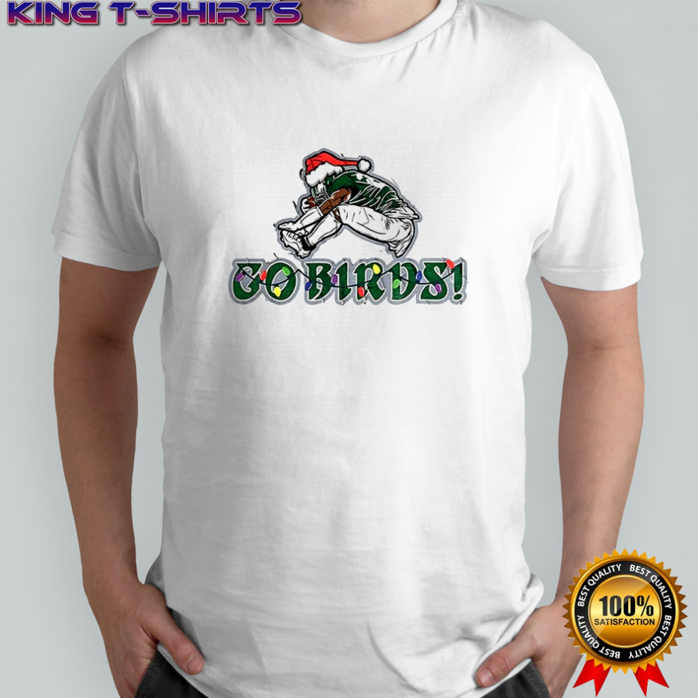 Saquon Barkley Santa hat Go Birds Philadelphia Eagles NFL Football Christmas shirt