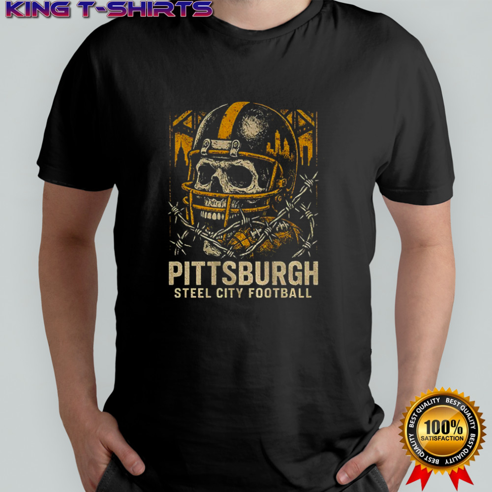 Skull Cracking’ Pittsburgh Steelers City Football vintage shirt