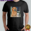 Smoking Golden Retriever Funny Dog Meme Shirt