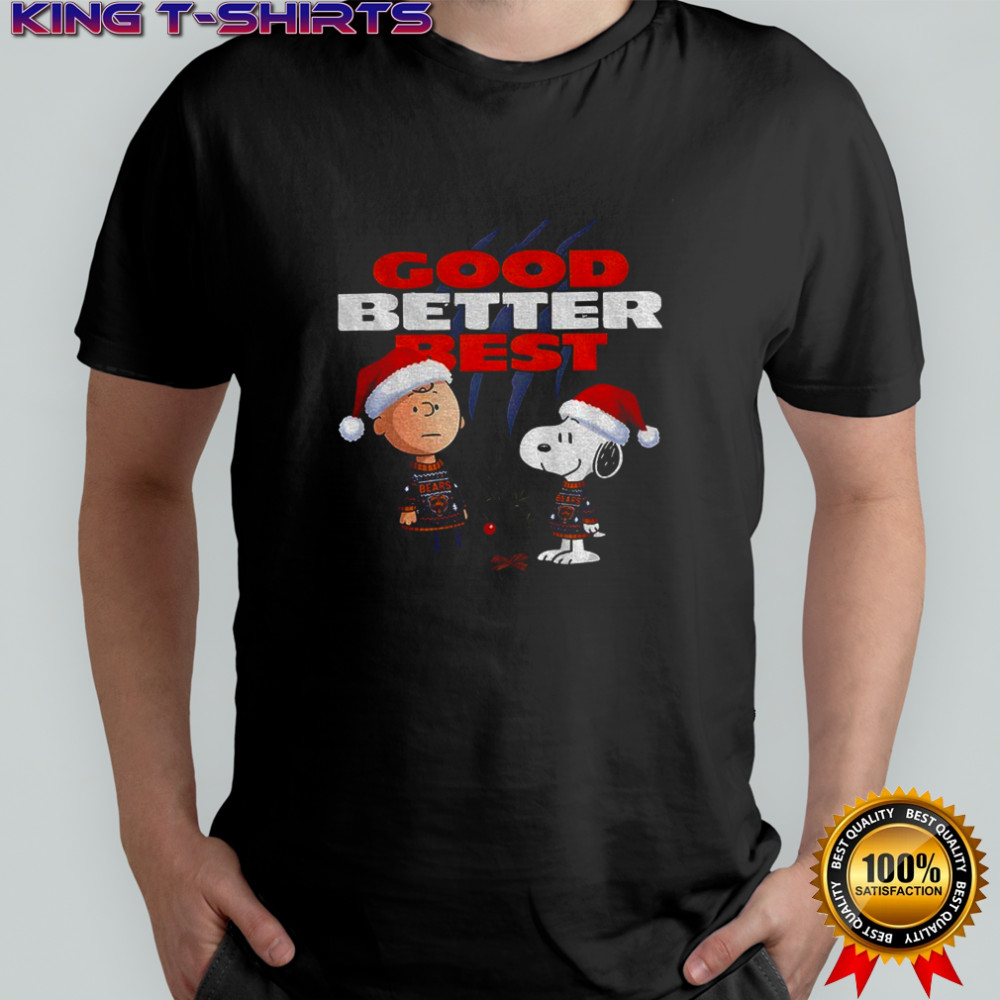 Snoopy and Charlie Brown Good Better Best Chicago Bears Football NFL Christmas shirt