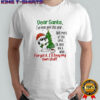 Snoopy Christmas tree Dear Santa I’ve been a good boy all the year Most of the time Once in a while shirt