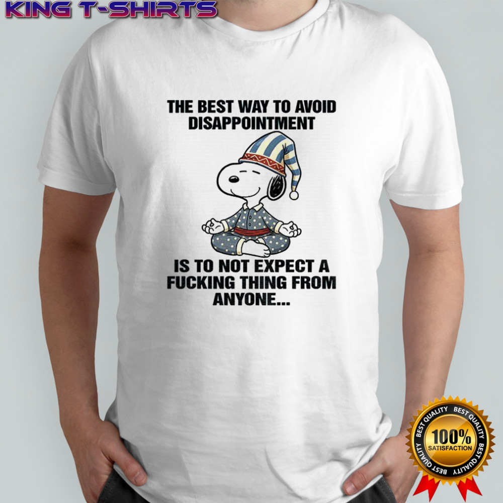 Snoopy the best way to avoid disappointment is to not expect a fucking thing from anyone Christmas shirt