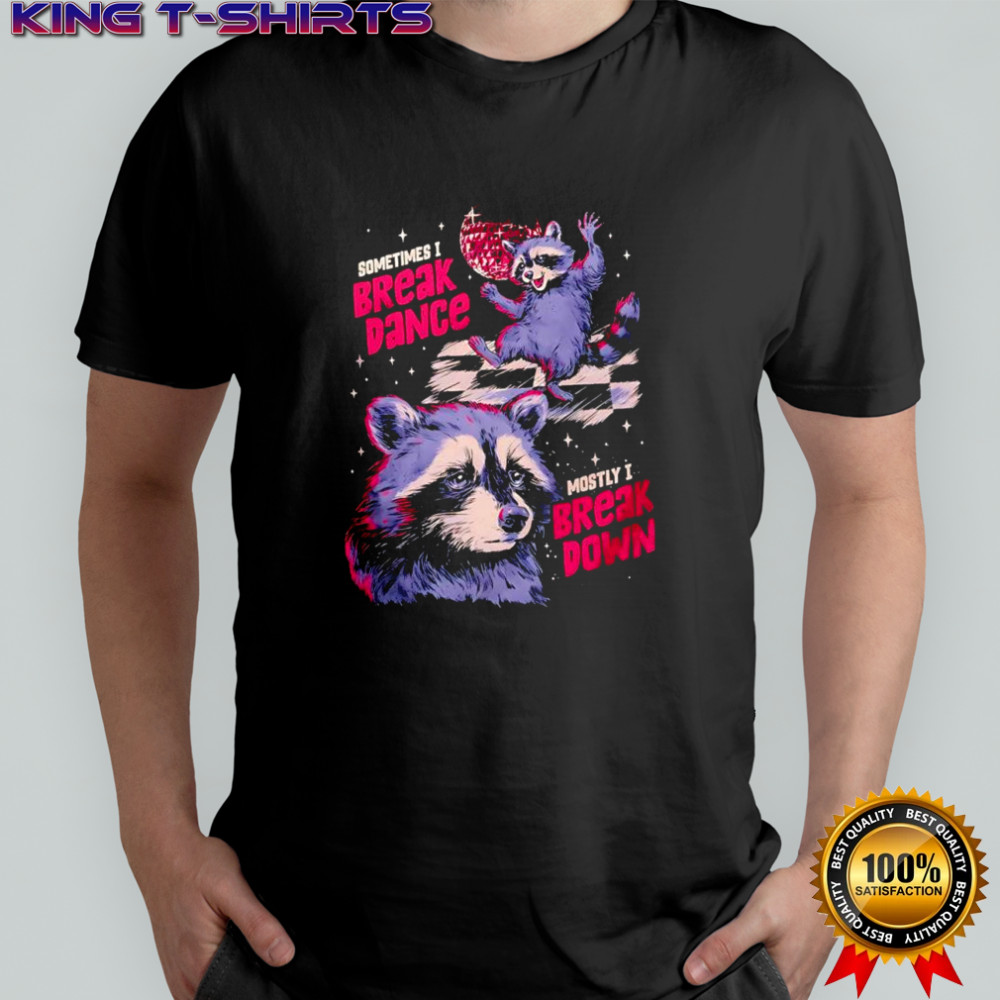 Sometime I break dance mostly I break down raccoon shirt