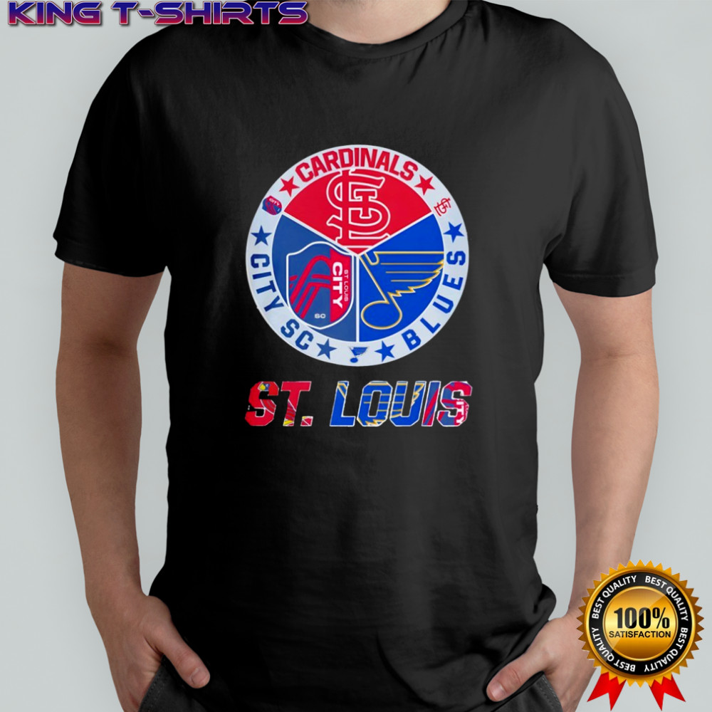 St Louis Cardinals St Louis Blues St Louis City SC shirt