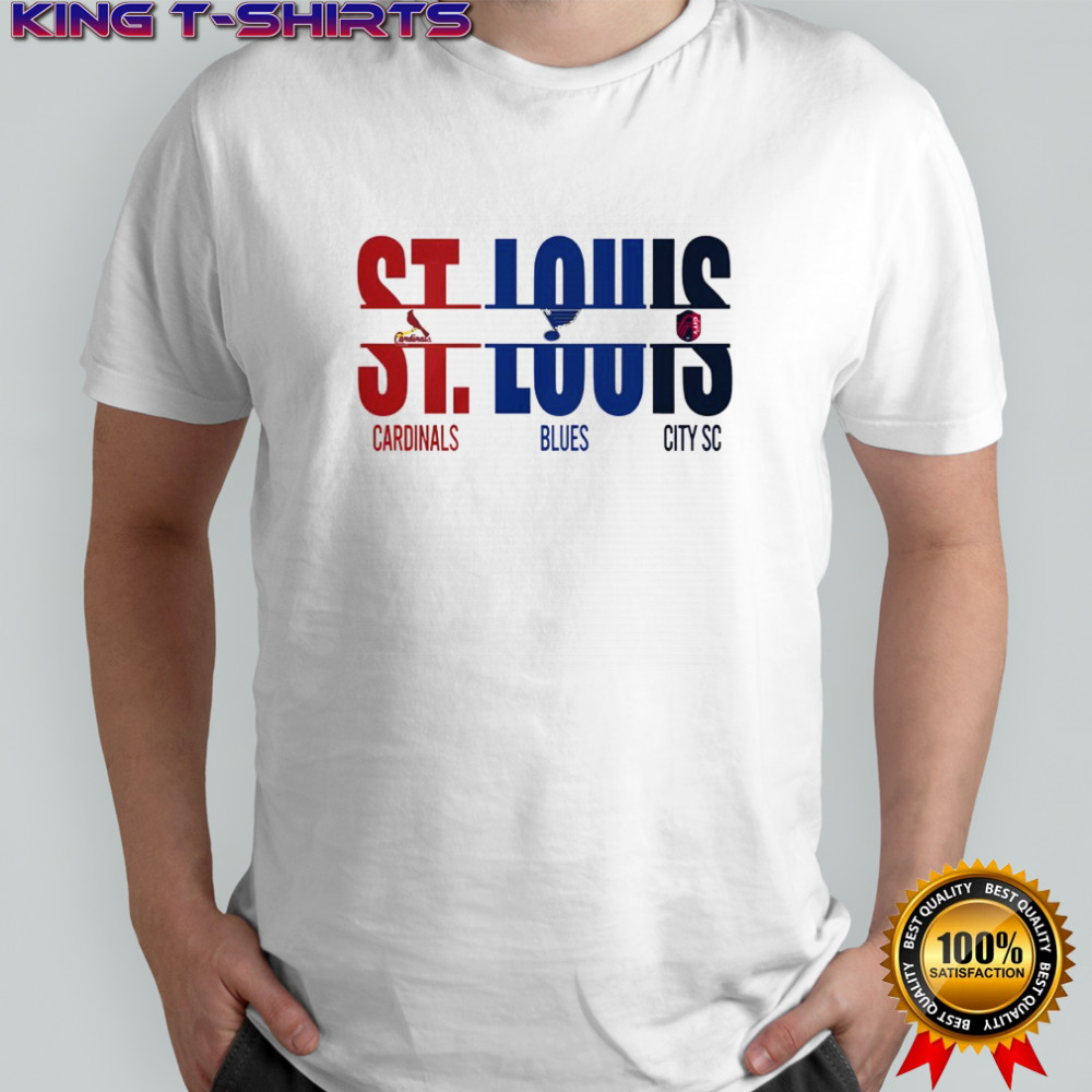 St. Louis City SC St. Louis Cardinals St. Louis Blues and cut text shirt