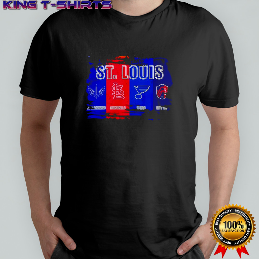 St. Louis City SC St. Louis Cardinals St. Louis Blues and St. Louis Battlehawks retro shirt