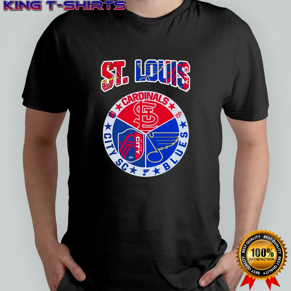 St Louis in top Cardinals St Louis Blues St Louis City SC shirt