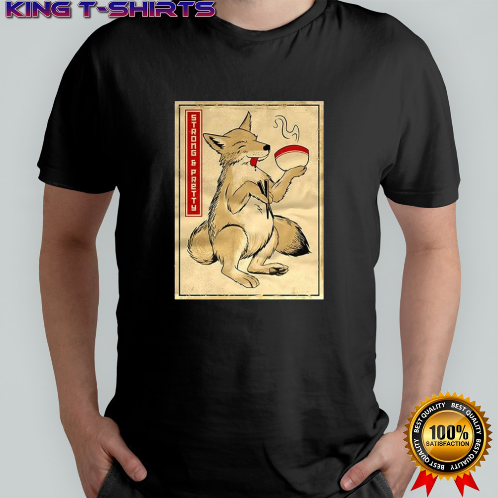 Strong and Soupy coyotes eat ramen shirt