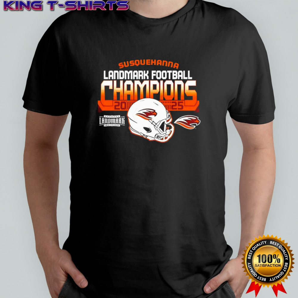 Susquehanna River Hawks Landmark football Champions 2025 helmet shirt