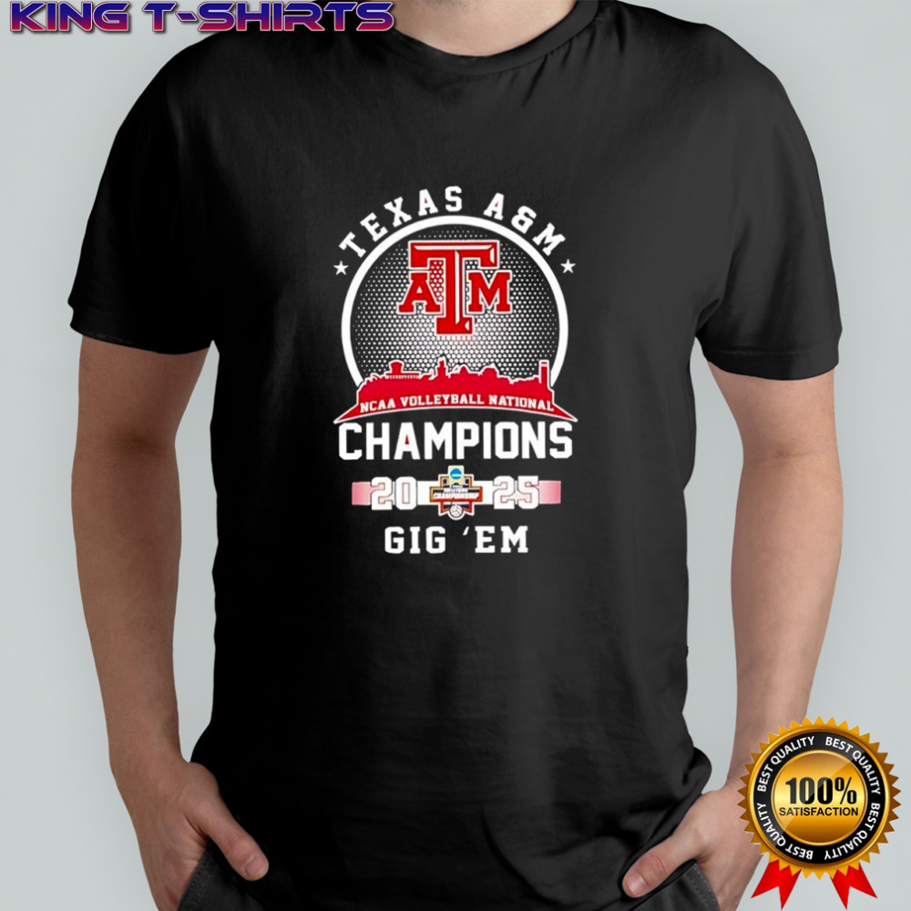 Texas A&M Aggies 2025 Volleyball National Champions city skyline shirt