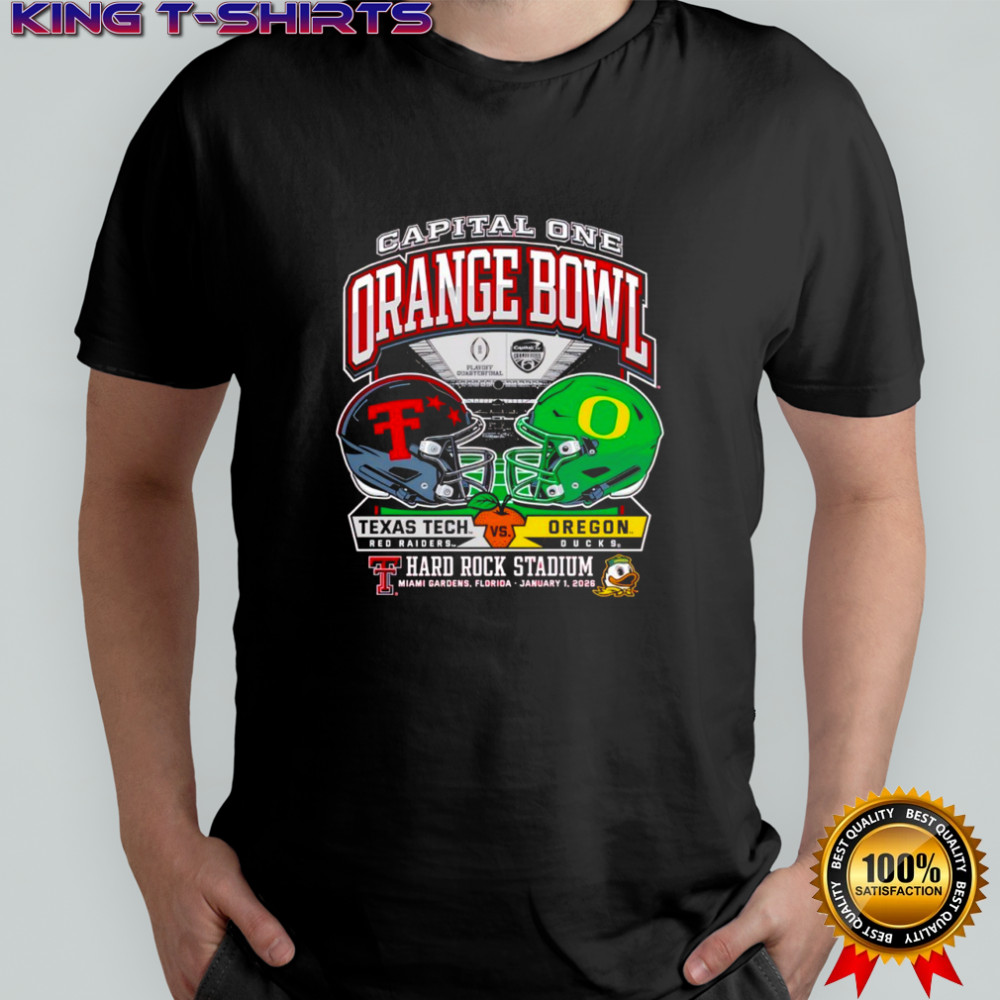 Texas Tech 2025 Orange Bowl – Dueling Helmets vs. Oregon shirt