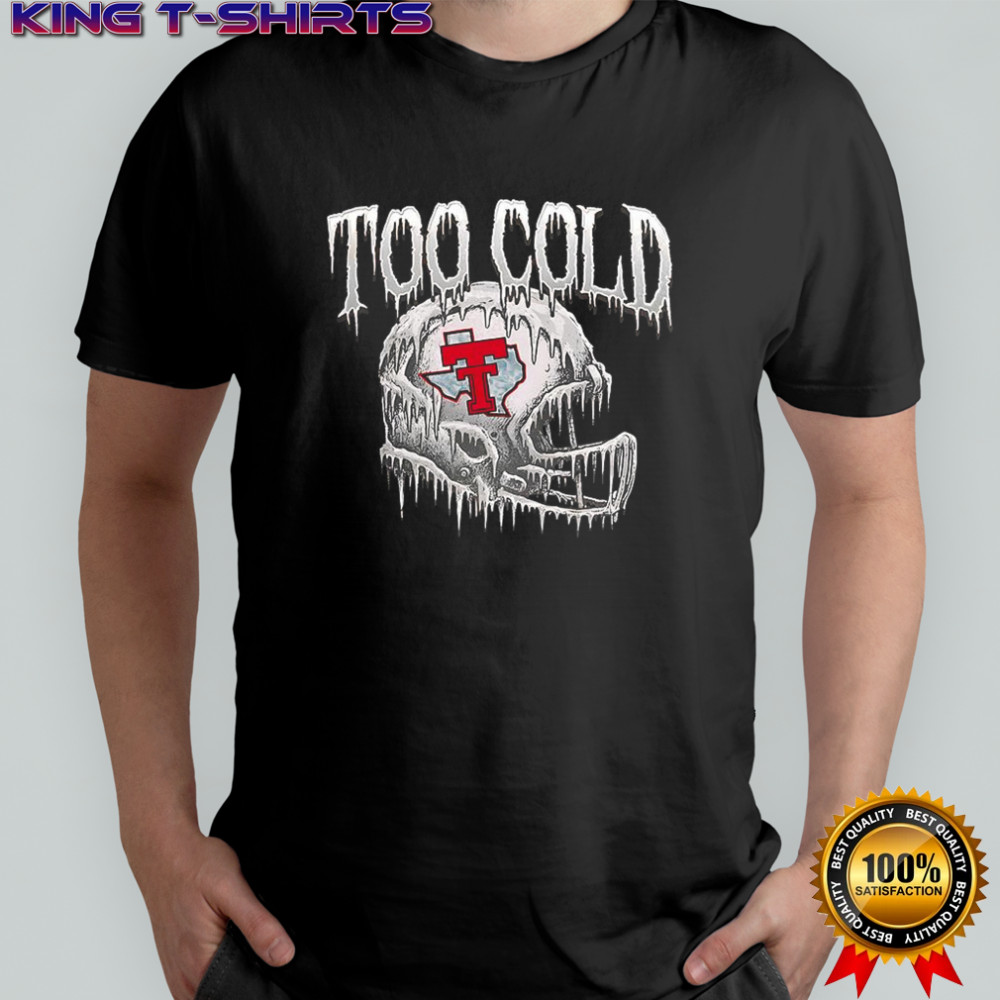Texas Tech Red Raiders football too cold frozen helmet shirt