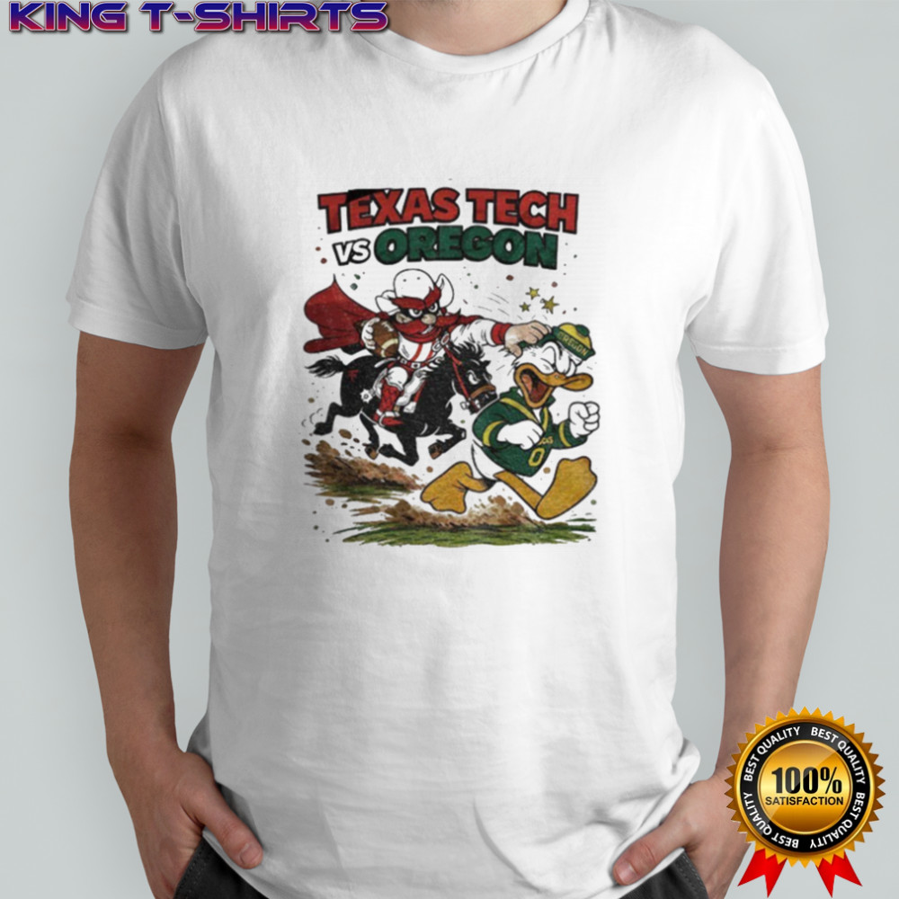 Texas Tech Red Raiders vs. Oregon Ducks Retro Rivalries Football Artwork CFP shirt