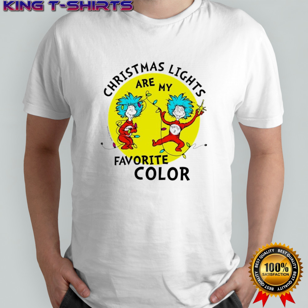 The Cat in the Hat Christmas Lights Are My Favorite Color Juniors Cropped Graphic shirt