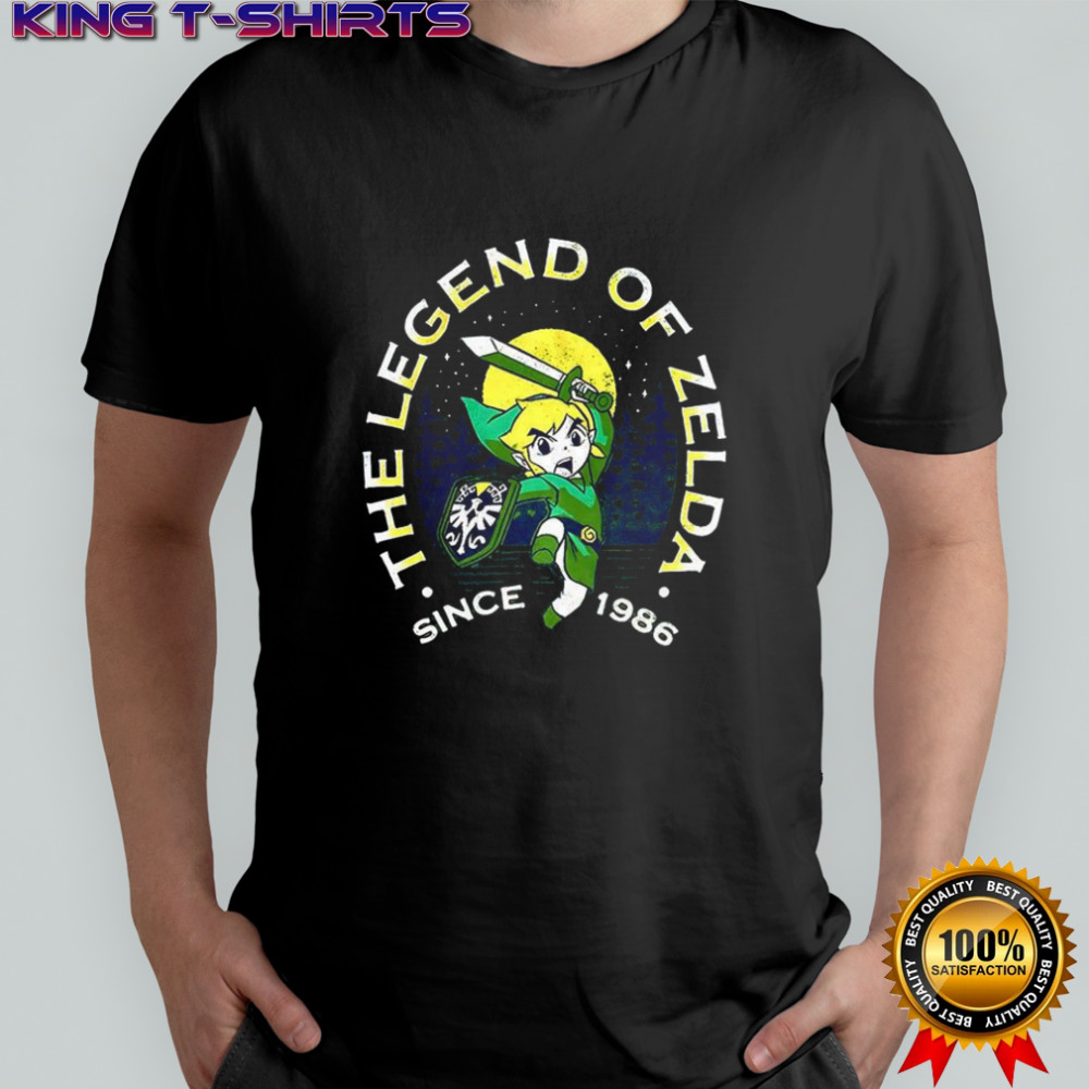 The Legend of Zelda Outdoor Link Crest since 1986 video game shirt