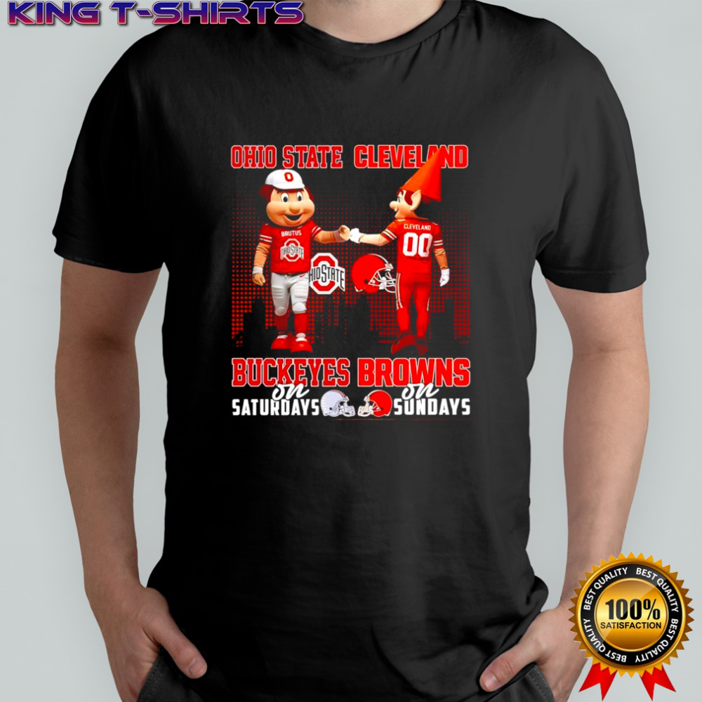 The Ohio State Buckeyes on Saturday and Cleveland Browns on Sundays mascots college shirt