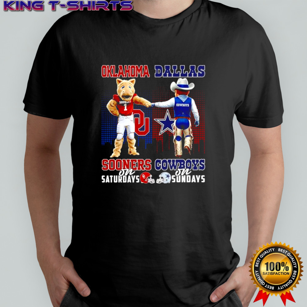 The Oklahoma Sooners on Saturdays and Dallas Cowboys on Sundays mascots college shirt