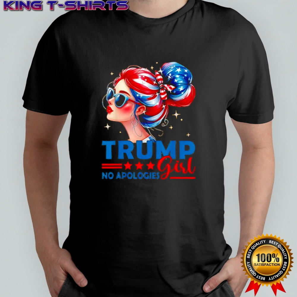 Trump Girl No Apologies American flag colors shirt