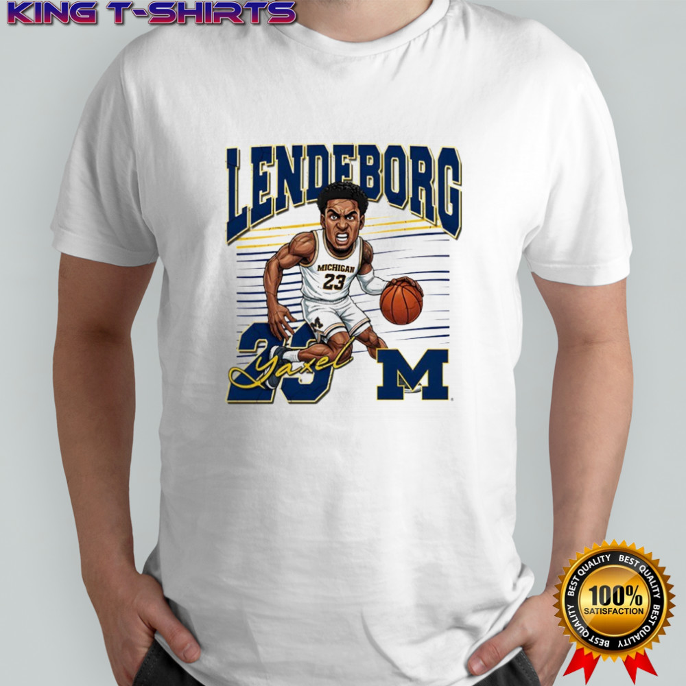 Valiant University of Michigan Basketball Yaxel Lendeborg Caricature shirt
