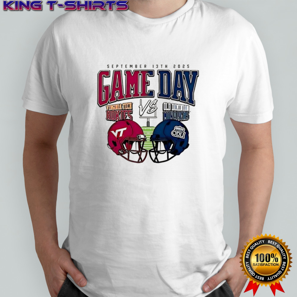 Virginia Tech Hokies vs Old Dominion Monarchs game day 2025 helmet shirt