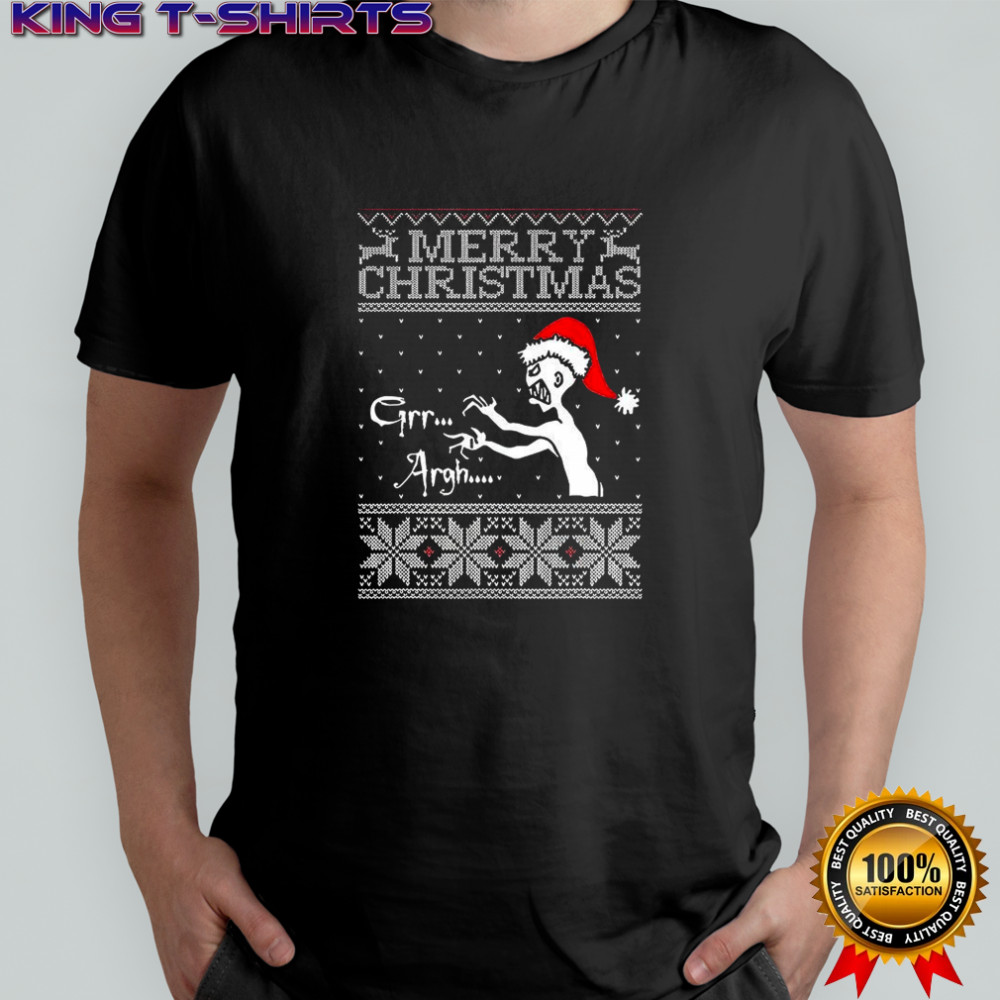 Zombie Santa Grr Argh merry Christmas ugly Xmas shirt