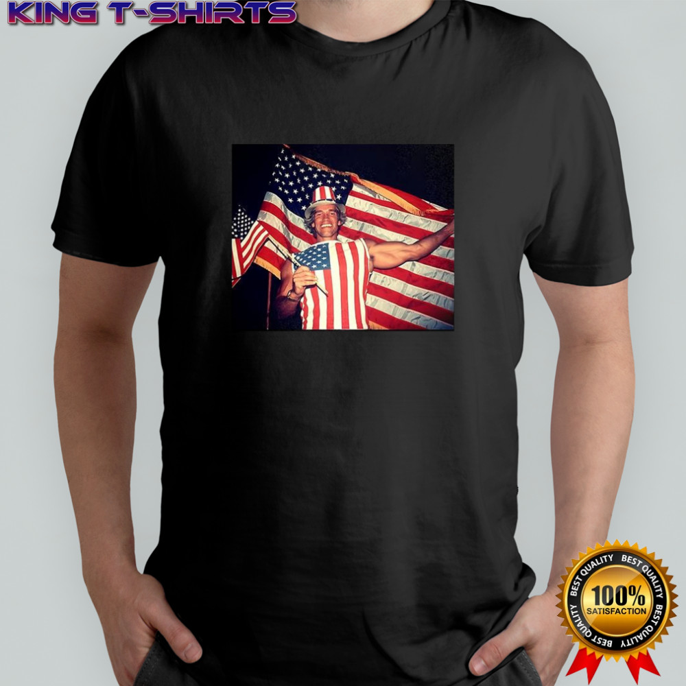 Arnold Schwarzenegger US Citizenship 1983 American flag retro shirt