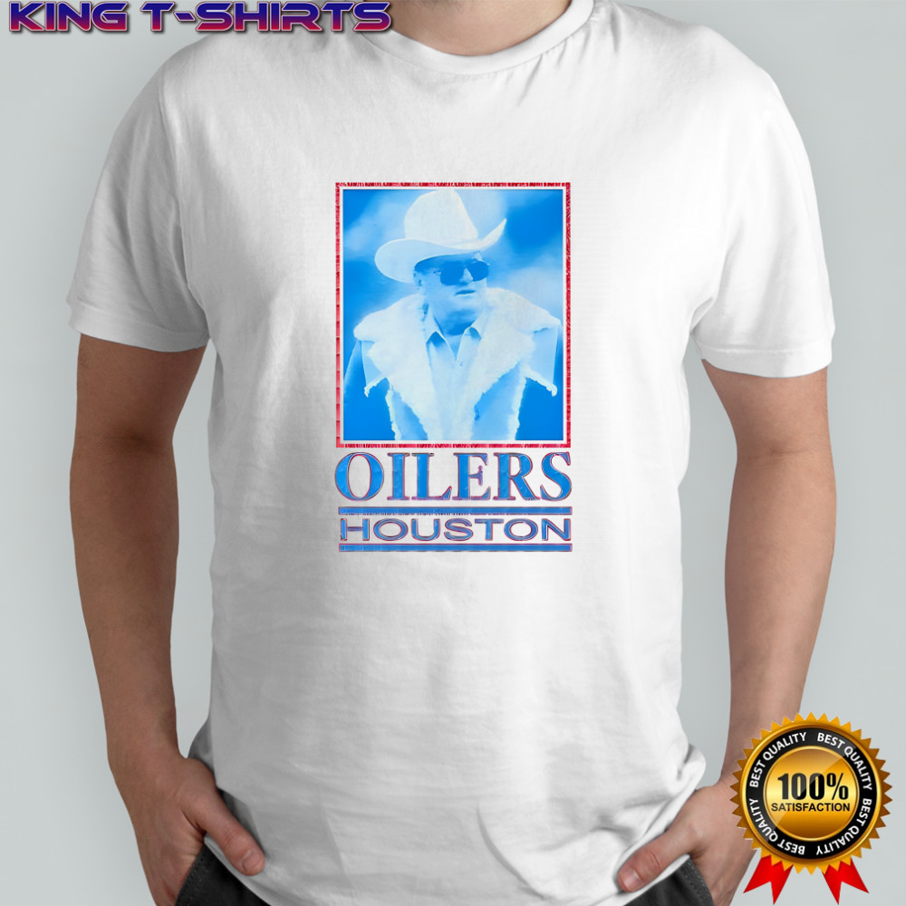Bum Phillips coach Oilers Houston NFL cowboy hat and sunglasses retro shirt