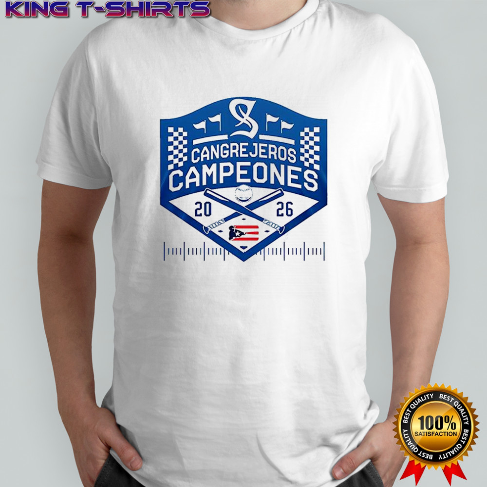 Cangrejeros Campeones baseball 2026 Puerto Rican flag logo shirt