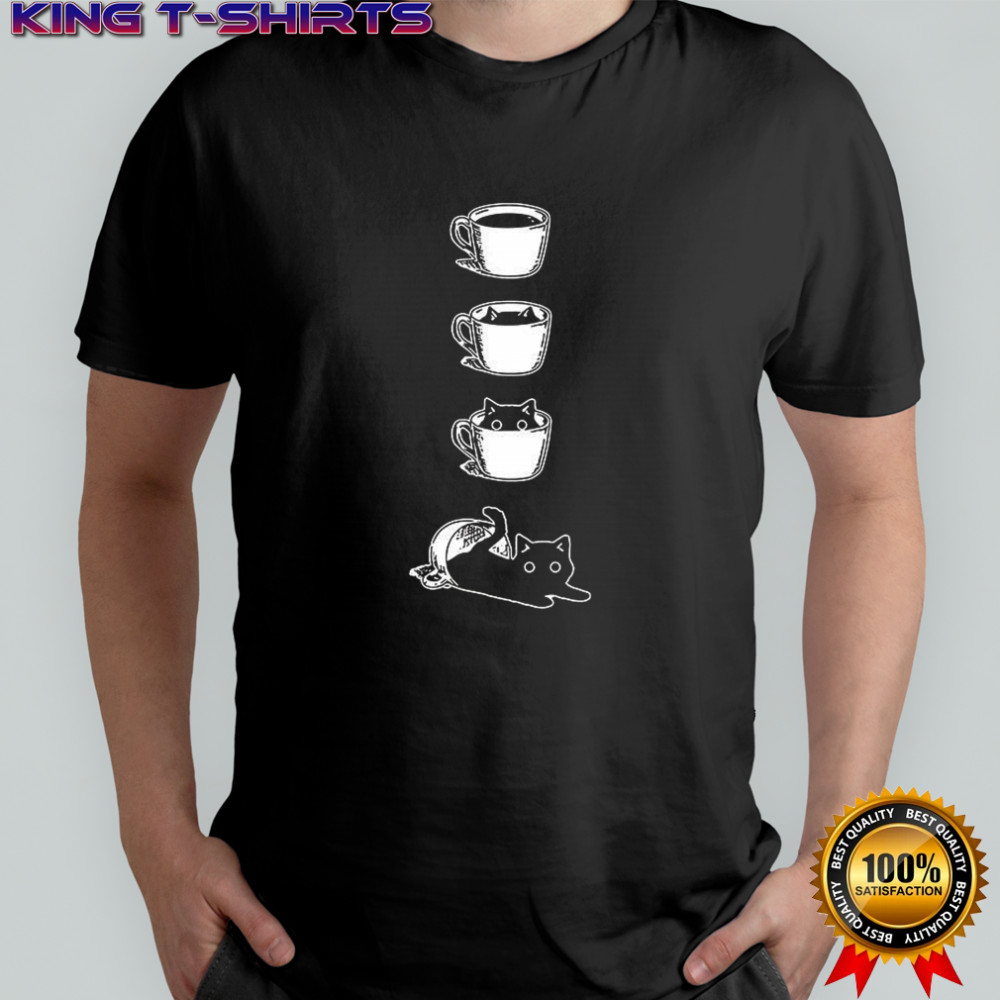 Cat and coffee japanese shirt