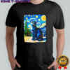Cat Lover Starry Night Van Gogh Meme graphic shirt