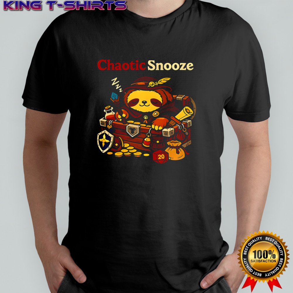 Chaotic Snooze sloth Dungeons and Dragons shirt