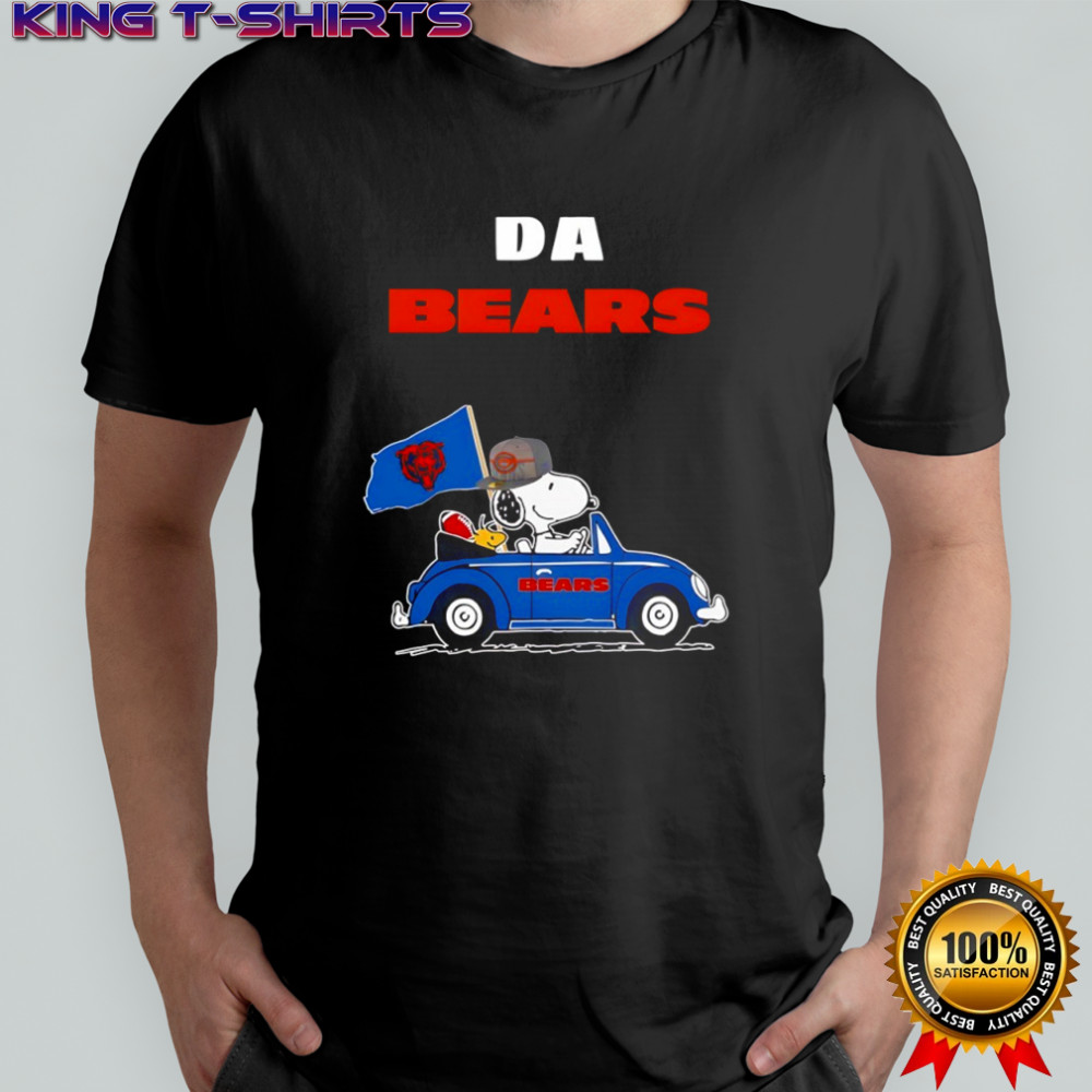 Chicago Bears x Snoopy and Woodstock driving car Da Bears shirt