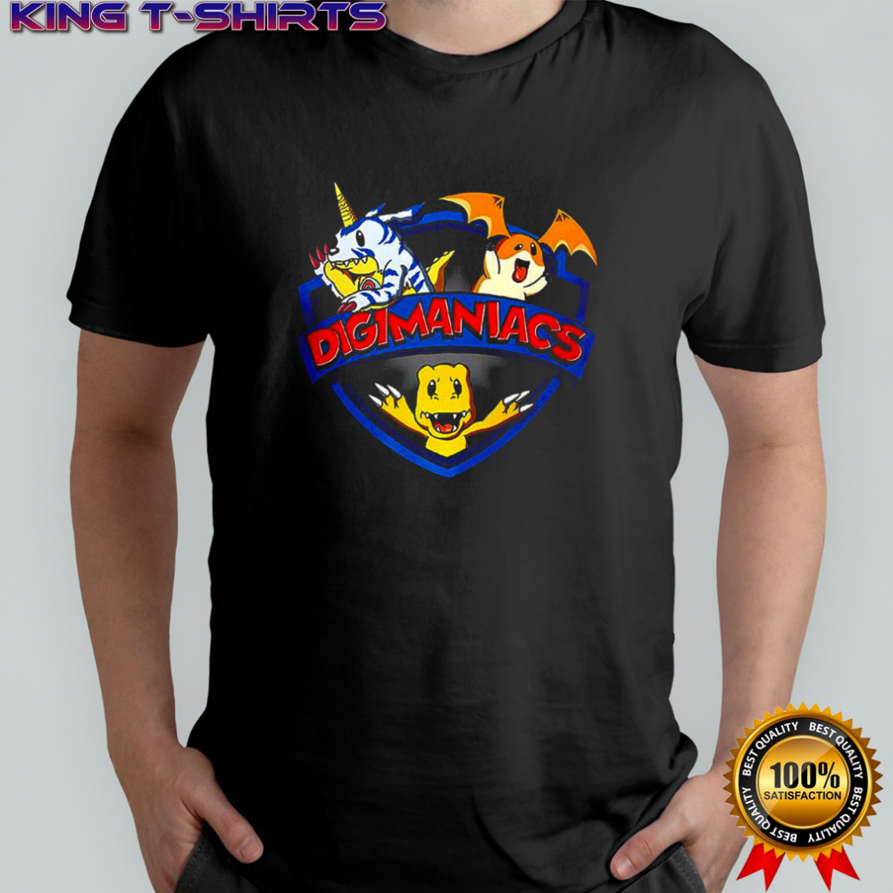 Digimaniacs cartoon characters logo shirt
