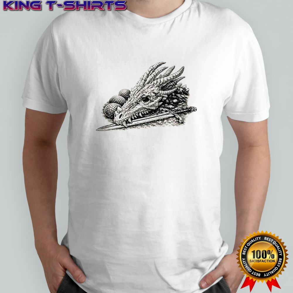 Dragon skull sword and egg sketch shirt