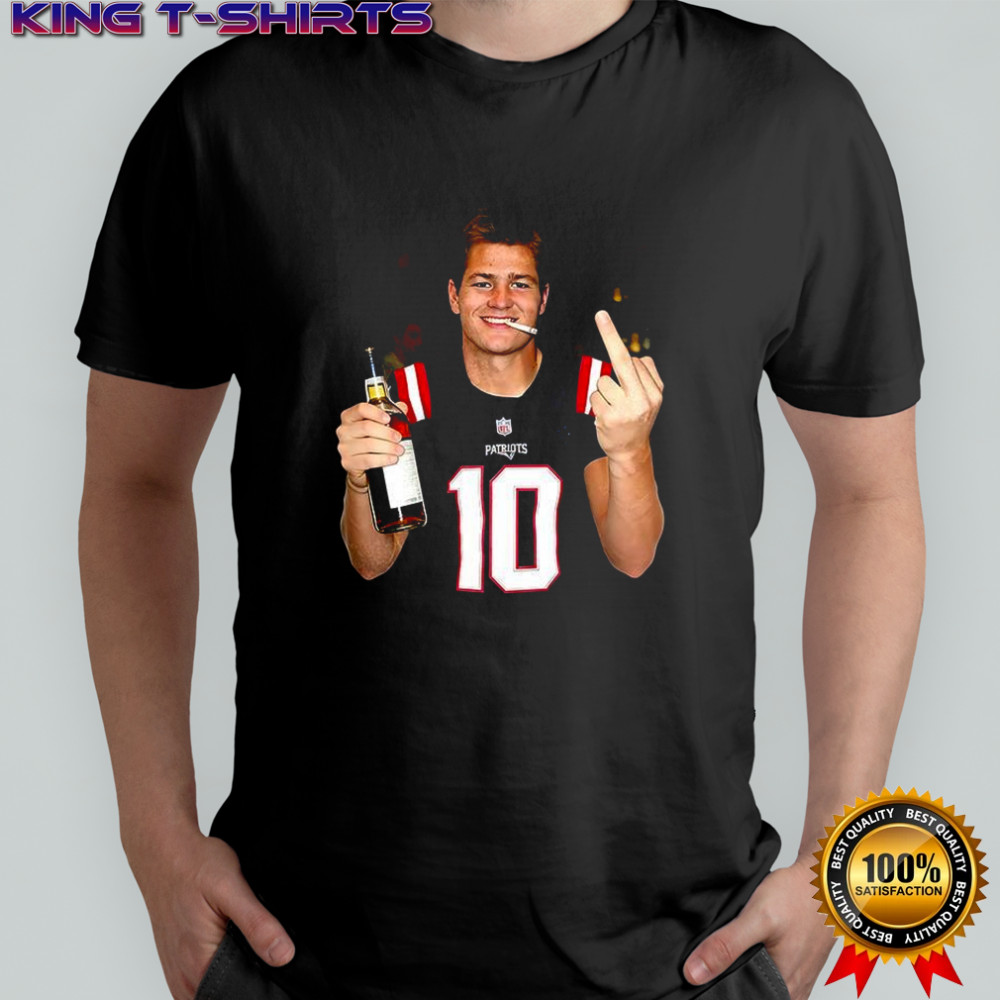 Drake Maye New England Patriots NFL middle finger party meme shirt