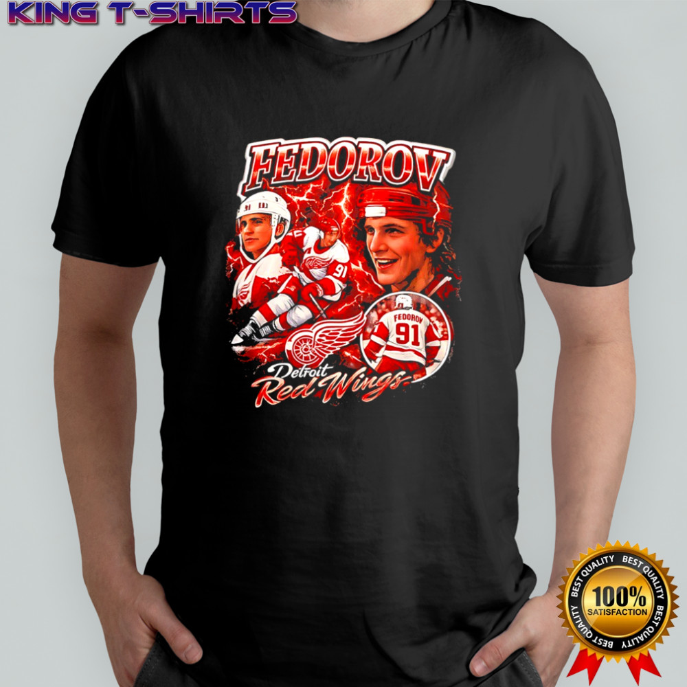 Fedorov 91 Detroit Red Wings poster shirt