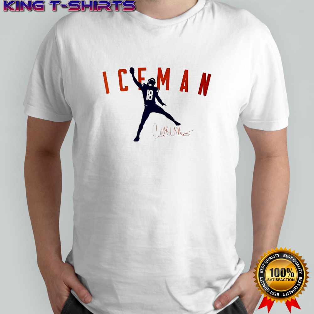 Iceman Caleb Williams 18 Chicago Bears Football graphic signature shirt