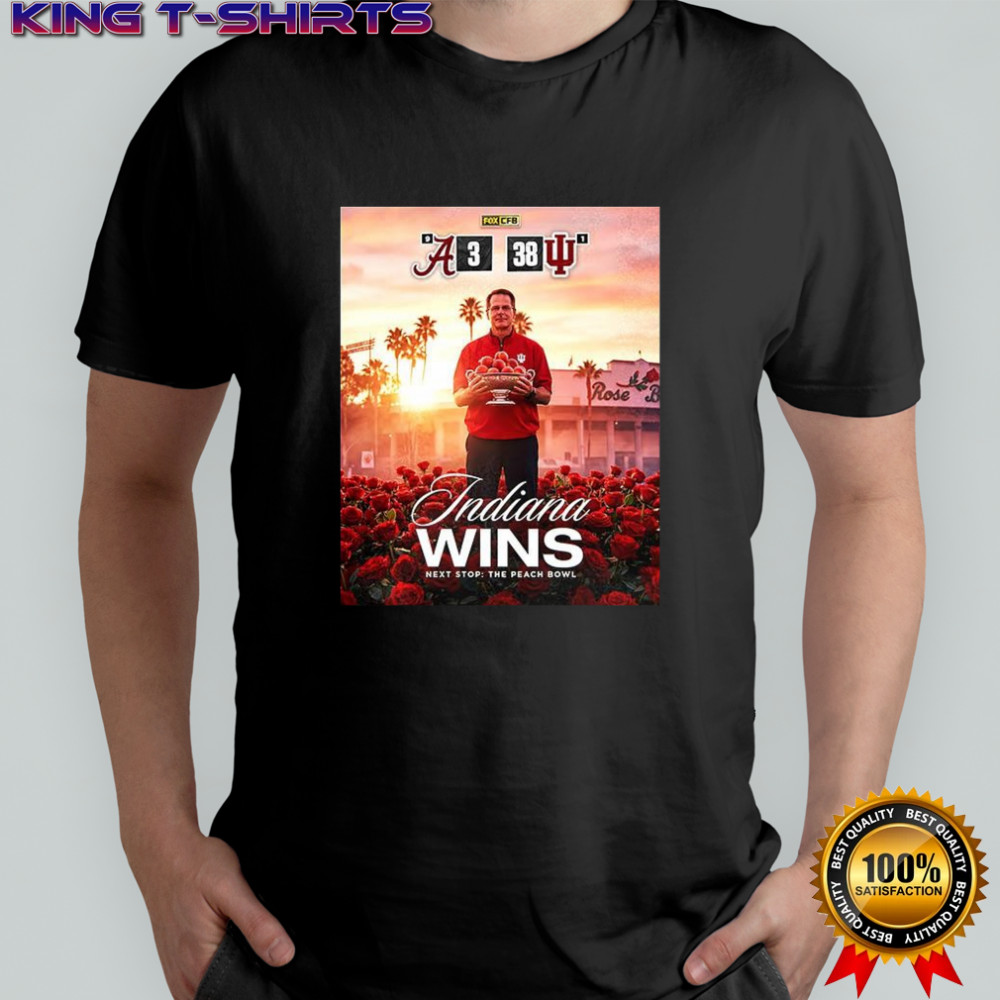 Indiana Hoosiers beat Alabama Crimson Tide NCAA CFP Rose Bowl Champions 2026 final score shirt